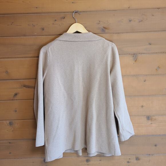 J. Crew Eloise Sweater Blazer Cardigan Heather Khaki Tan Small Pocket Cotton - Picture 3 of 4